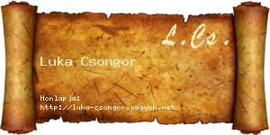 Luka Csongor névjegykártya